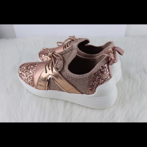 Rose Gold Glitter Sneakers - Picture 4 of 4